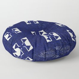 Blue Indigo Bohemian Traditional Berber Moroccan Handmade Fabric Style Floor Pillow