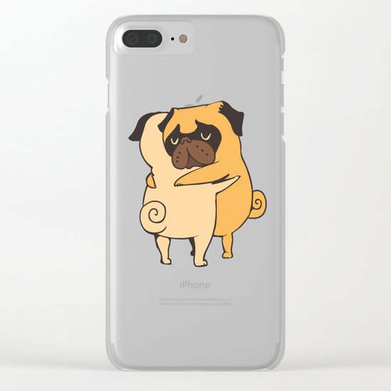Pug Hugs Clear iPhone Case