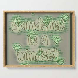Abundance is a Mindset Money Filter Green Serving Tray