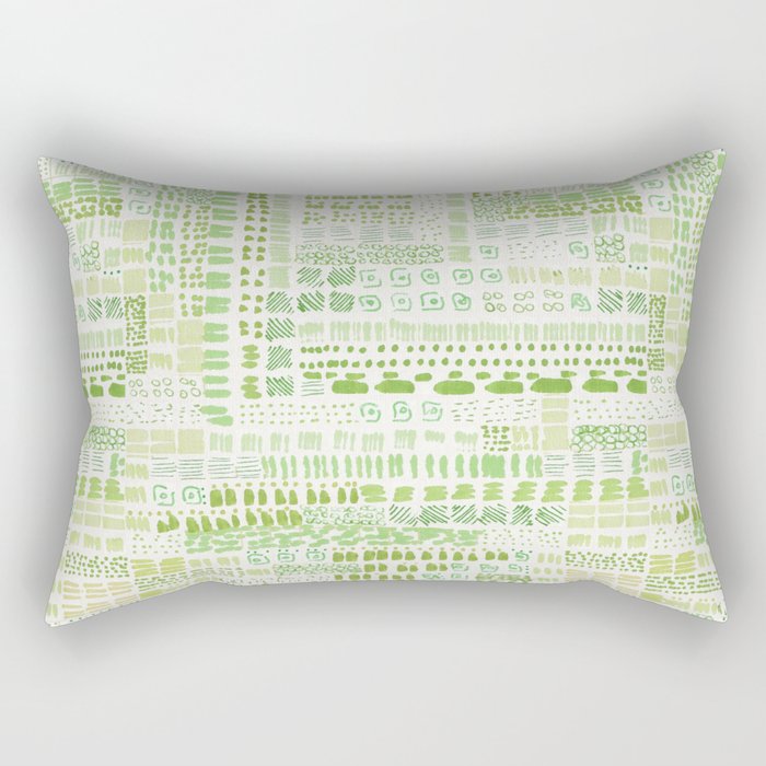 jade green ink marks hand-drawn collection Rectangular Pillow