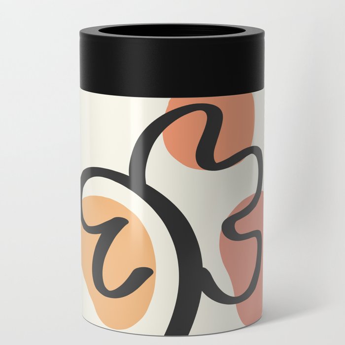 Abstract minimal line flower 1 Can Cooler