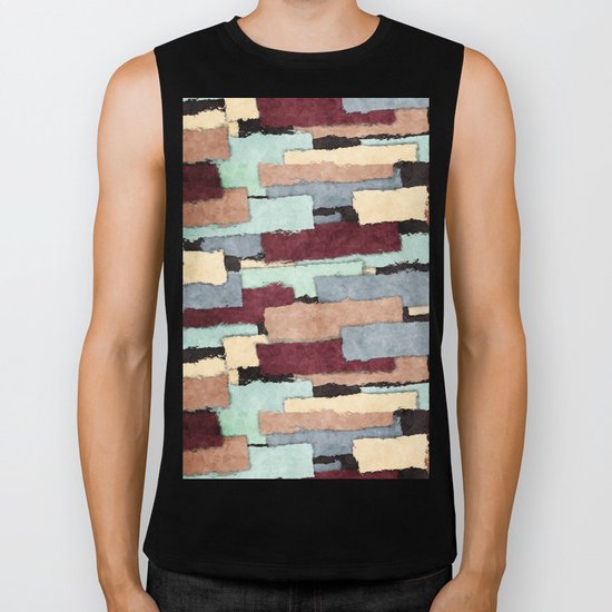 Abstract Patchwork Biker Tank