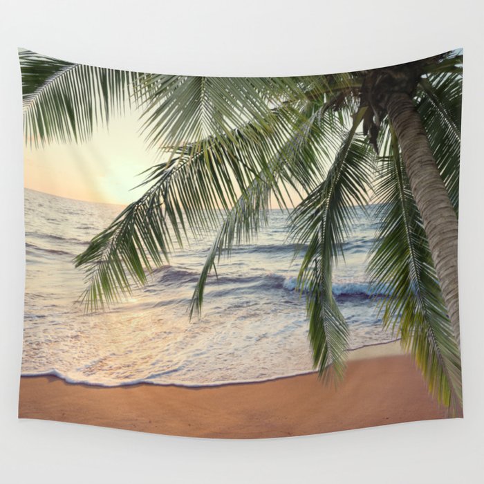 Beach - Palm Trees - Sun - Summer  Wall Tapestry
