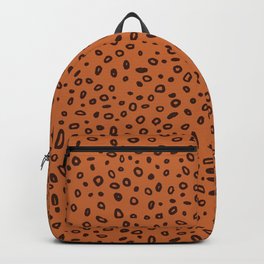 leopard print // cheetah print // dotted print // orange + dark chocolate // by Ali Harris Backpack