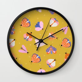 Moth Pattern Wall Clock