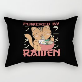 Powered By Ramen Cute Cat Eats Ramen Rectangular Pillow