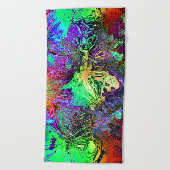 Abstract Chaotic Spectrum Beach Towel