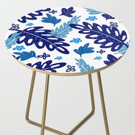 Indigo leaf pattern Side Table
