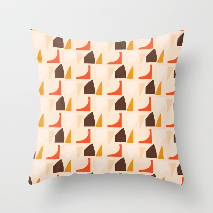 70s Mod Abstract Pearl - Mid Century Shapes Throw Pillow