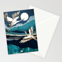 Midnight Cranes Stationery Card