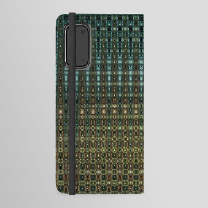 Shades Of Green Checked Abstract Android Wallet Case