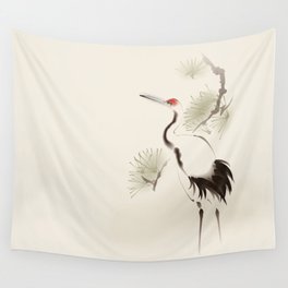 Oriental Red-Crowned Crane 002 Wall Tapestry