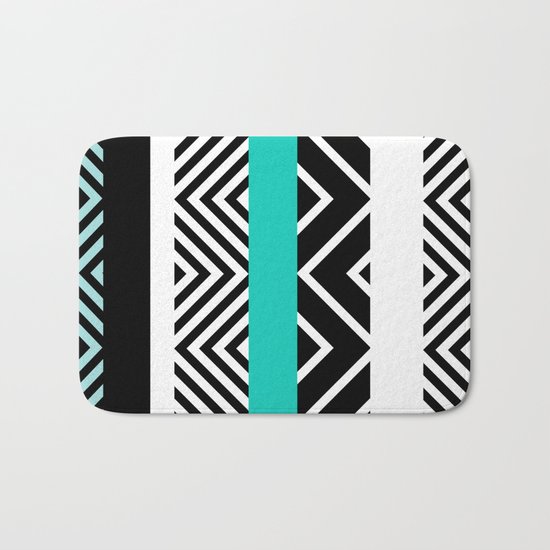 geometric in blue Bath Mat