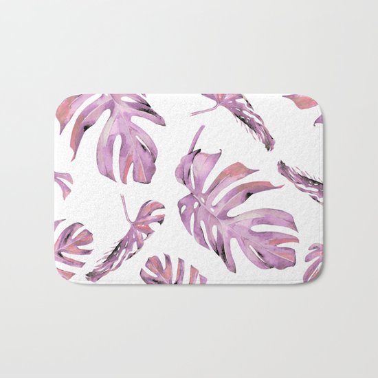 Monstera Pattern Pink #society6 #buyart Bath Mat