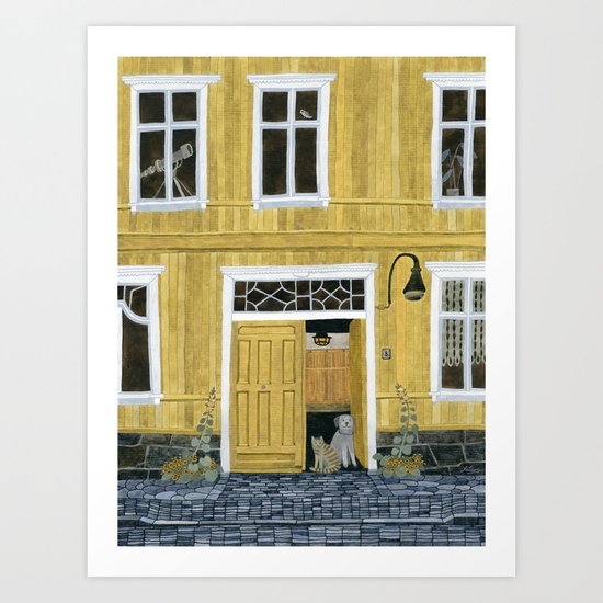 Yellow building Art Print
