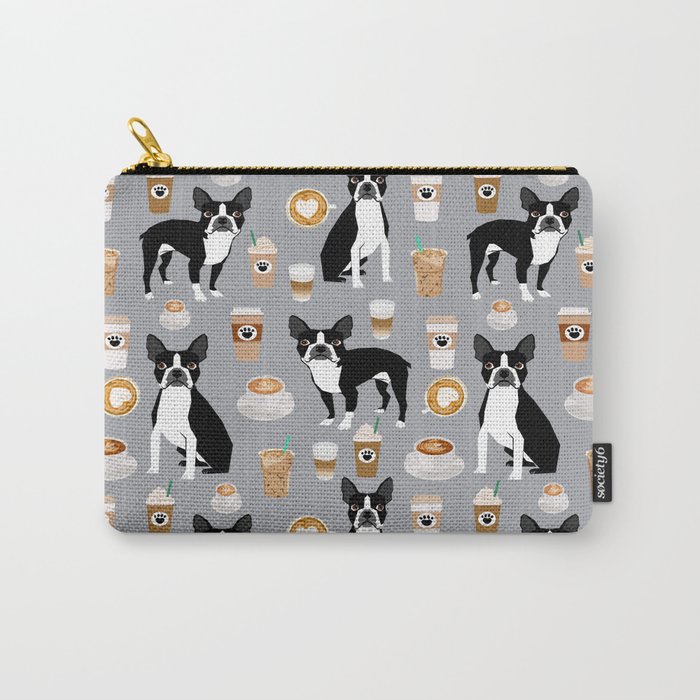 Boston Terrier coffee dog breed gifts pupuccino dog lover Boston terriers pure breed Carry-All Pouch