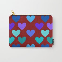 Colorful and Kawaii Hearts Pattern in Red Carry-All Pouch | Heartsday, Februarydesign, Heartspattern, Valentinesday, Valentinesdesign, Red, Lovemonth, Pattern, Graphicdesign, Hearts 