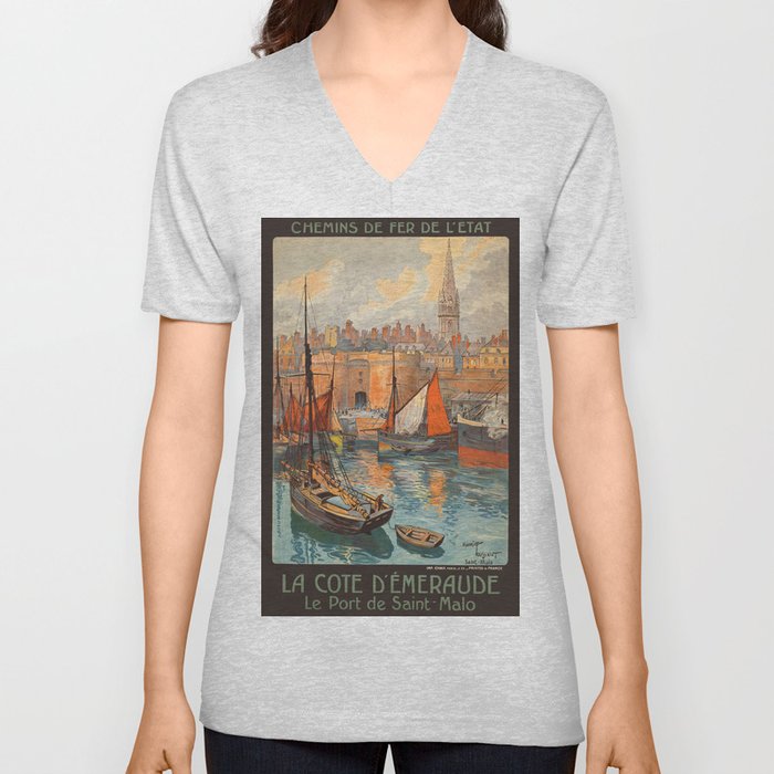 Vintage poster - France V Neck T Shirt