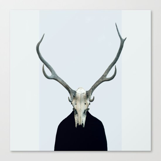 Living Skull and Horns Canvas Print