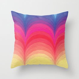 Rainbow Gradient Arches Throw Pillow