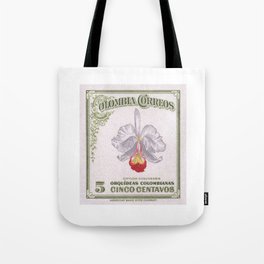 1947 COLOMBIA Cattleya Chocoensisi Orchid Stamp Tote Bag