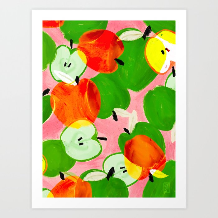 Happy Apples Art Print