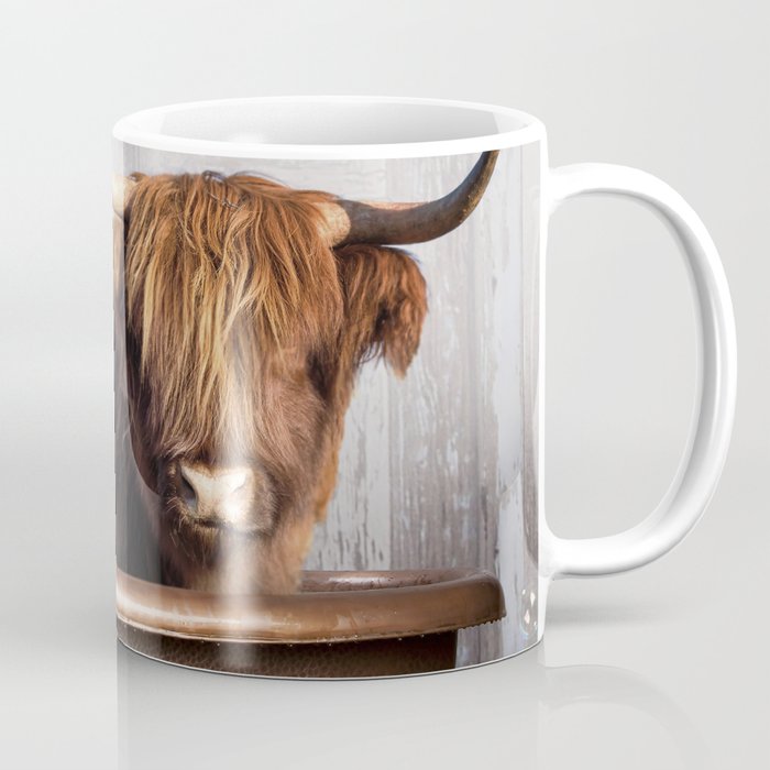 Highland Cow in the Tub Coffee Mug