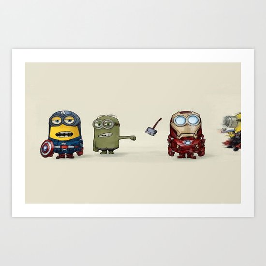 Minion Avengers Art Print