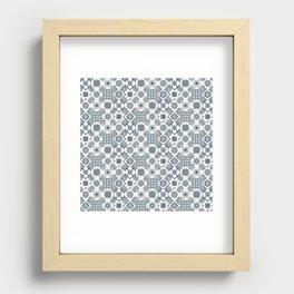 Simple Tile Grey Recessed Framed Print