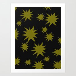 Dark Chartreuse Boom Art Print