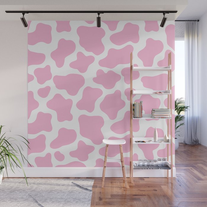 Pink Cow Print Wall Mural