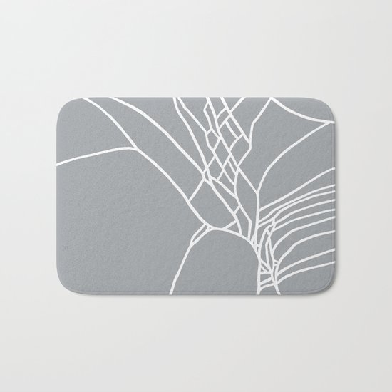 Cracked White on Grey Bath Mat