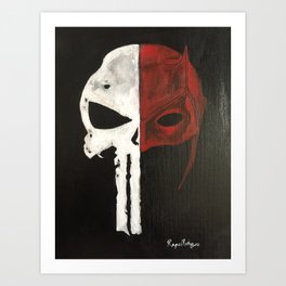 Punisher / Daredevil (darker Red) Art Print