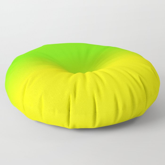 Neon Green and Neon Yellow Ombré  Shade Color Fade Floor Pillow