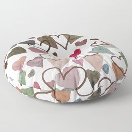 Watercolour Hearts Floor Pillow