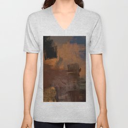 2d illustration. Artistic background image. Abstract painting on canvas. Contemporary art. Hand made art. Colorful texture. Modern artwork. Strokes of fat paint. Brushstrokes. V Neck T Shirt