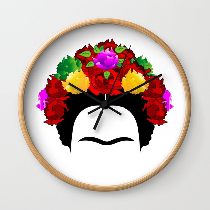 Frida minimalist flowers Wall Clock