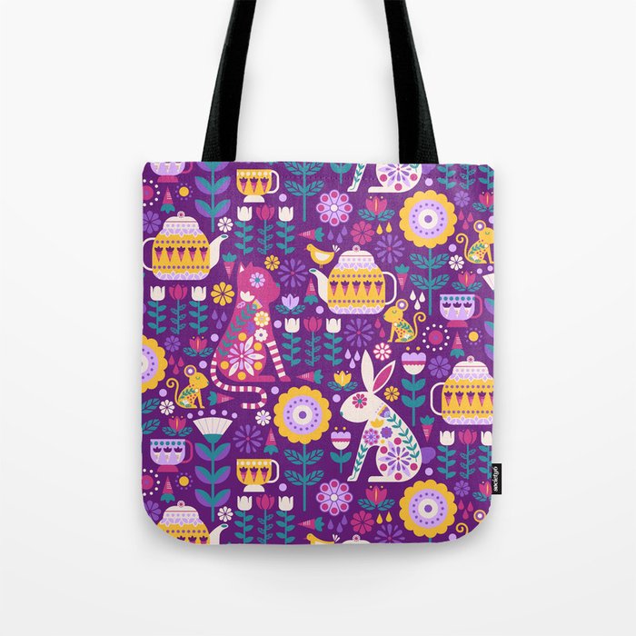 Mad Tea Party - Purple Tote Bag