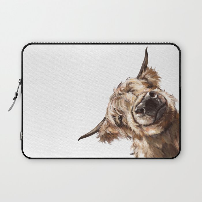 Sneaky Highland Cow Laptop Sleeve