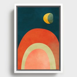 mid century geometric abstract autumn 2 Framed Canvas