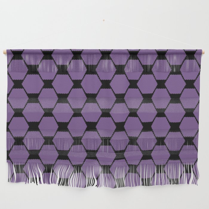Violet hexagon geometric retro pattern Wall Hanging