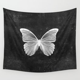 Butterfly in Black Wall Tapestry
