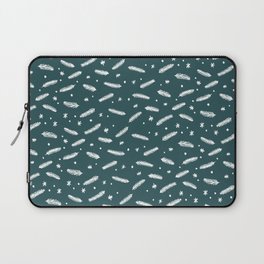 Christmas branches and stars - teal Laptop Sleeve