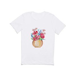 Red flowers watercolor T Shirt