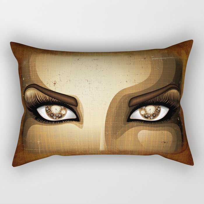Steampunk Girl Eyes  Rectangular Pillow