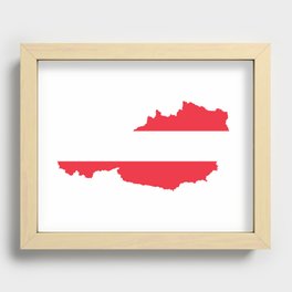 Austria Flag Map Recessed Framed Print