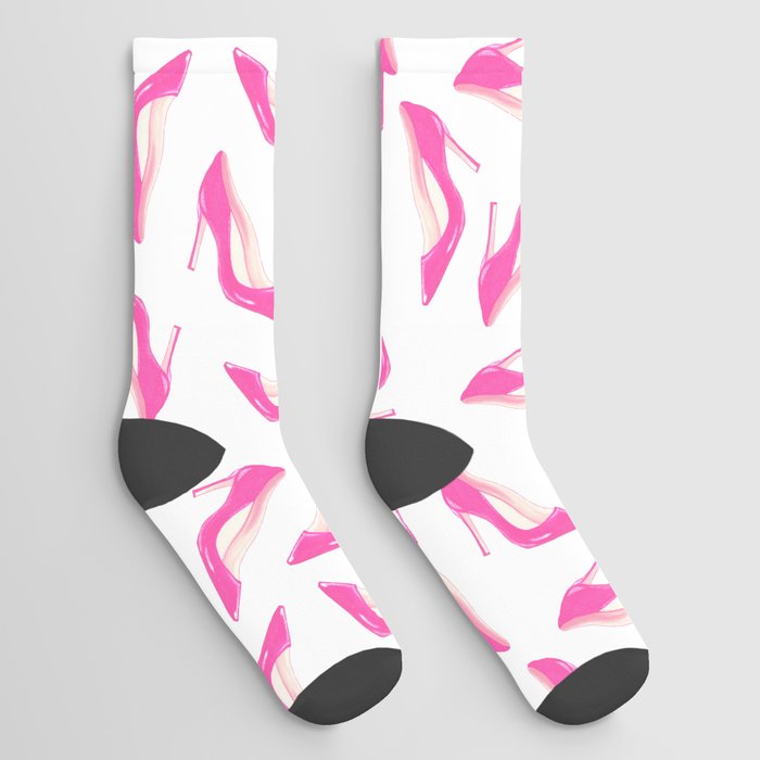 Pastel Pink High Heel Shoes Socks