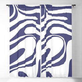 Retro Fantasy Swirl Abstract in Purple and White Blackout Curtain