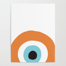 Orange Evil Eye Nazar Poster