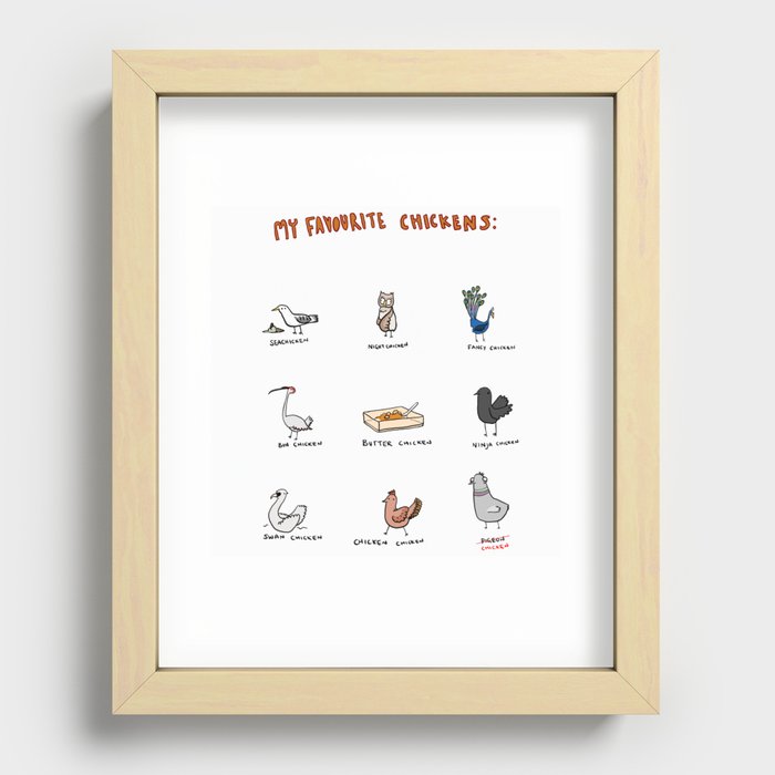 Chickens Recessed Framed Print